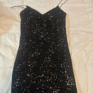 Elegant Black Sequin Dress